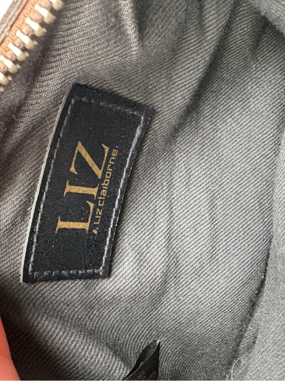 Vintage 90s LIZ CLAIBORNE faux leather mini purse crossbody two tone preppy EUC - Picture 5 of 10